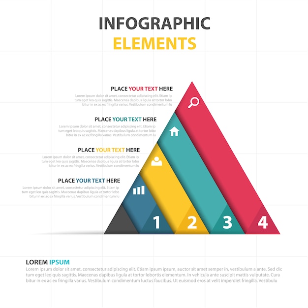 Kleurrijke abstracte driehoek bedrijf infographic template