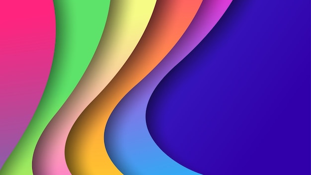 Kleurrijke abstracte golf achtergrond kleurrijke papier cut