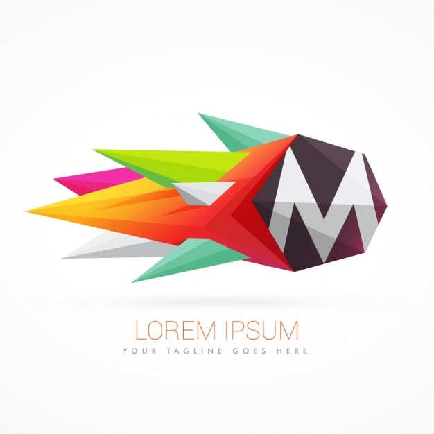 Gratis vector kleurrijke abstracte logo met de letter m