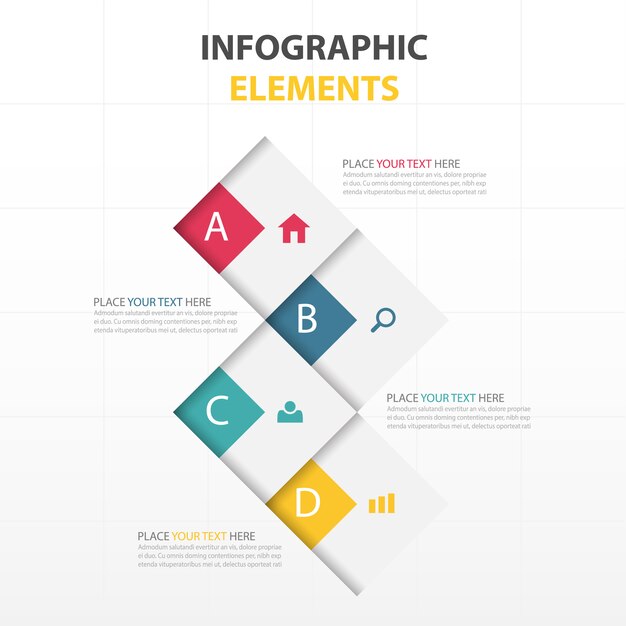 kleurrijke abstracte vierkante bedrijf infographic template