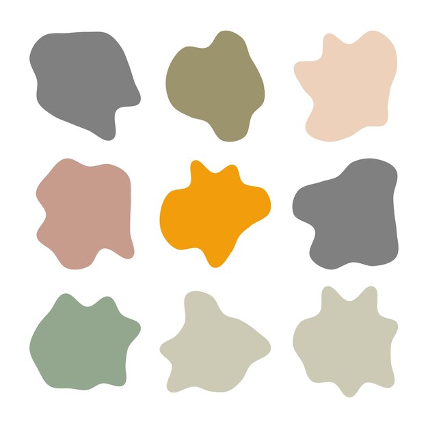 Kleurrijke abstracte vloeistof met de hand getekende organische creatieve blob vormen element