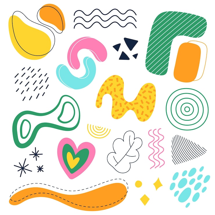 Gratis Vector kleurrijke abstracte vormencollectie