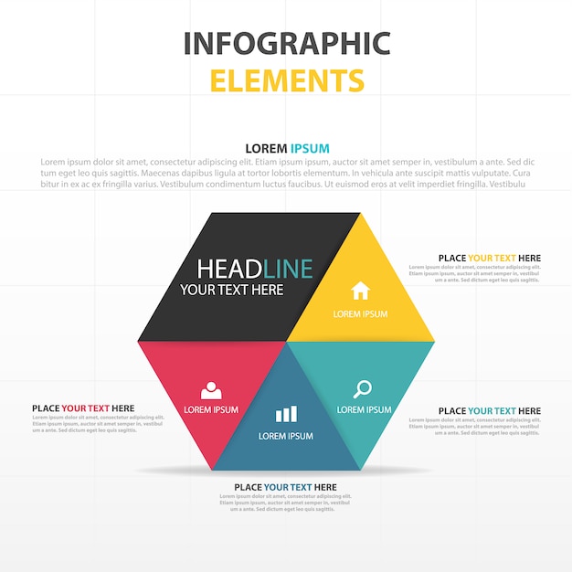 Kleurrijke abstracte zeshoek bedrijf infographic template