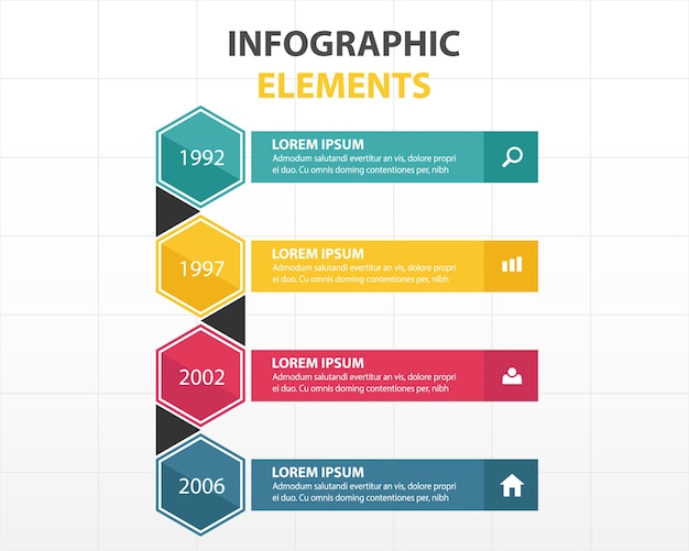 Kleurrijke abstracte zeshoek bedrijf infographic template