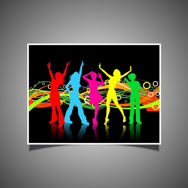 Gratis vector kleurrijke achtergrond met vrouwen dansen