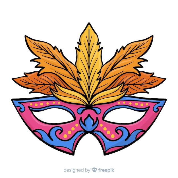 Gratis vector kleurrijke achtergrond van masker de braziliaanse carnaval