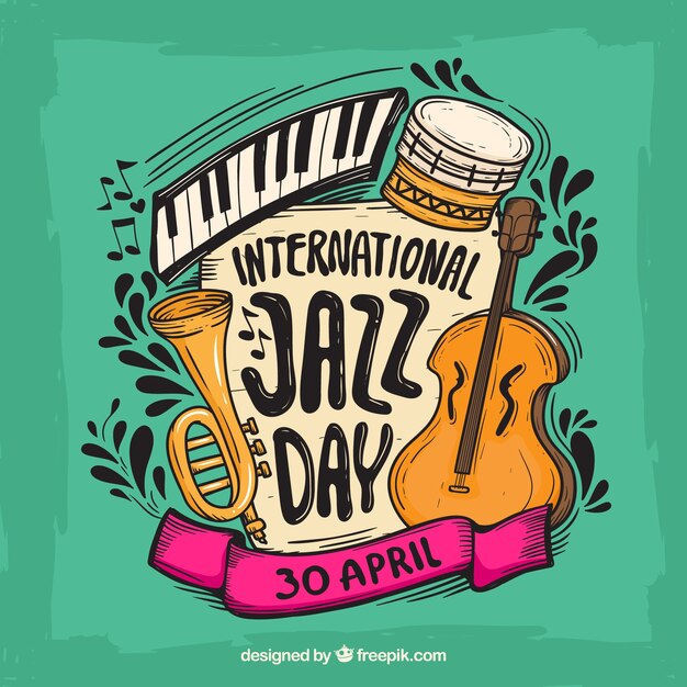 Kleurrijke achtergrond voor de internationale jazzdag