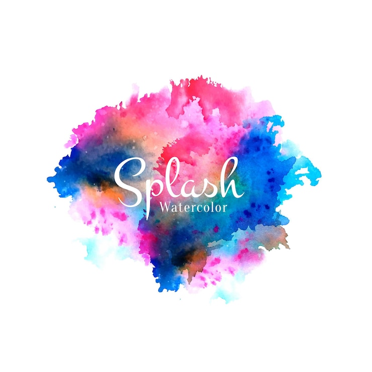 Gratis Vector kleurrijke aquarel splash ontwerp achtergrond