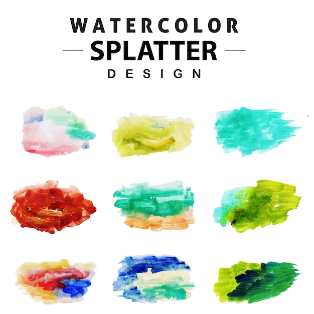 Kleurrijke aquarel splatter collectie