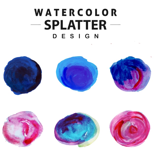 Kleurrijke aquarel splatter collectie