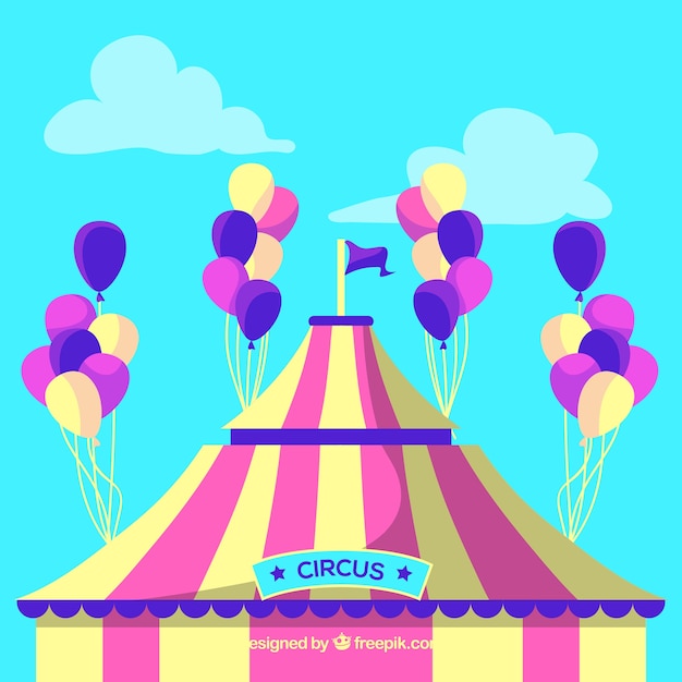 Gratis vector kleurrijke ballonnen achtergrond met circus