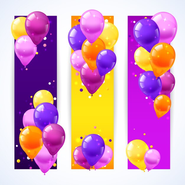 Kleurrijke ballonnen banners verticale