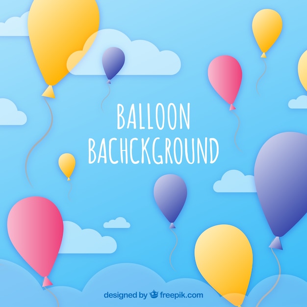 Gratis vector kleurrijke ballonsachtergrond in de hemel