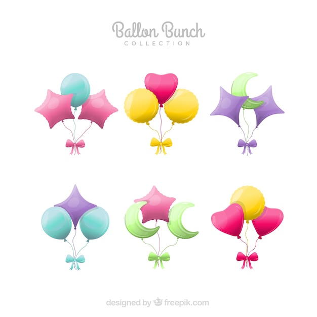 Gratis vector kleurrijke ballonset