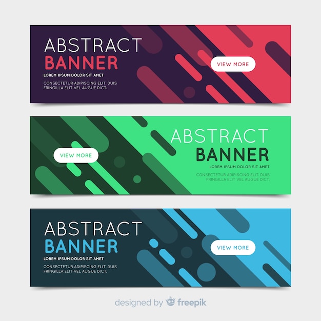 Kleurrijke banners met abstract ontwerp