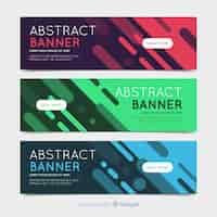 Gratis vector kleurrijke banners met abstract ontwerp