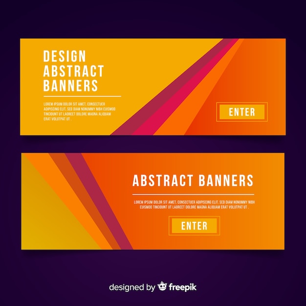 Kleurrijke banners met abstracte vormen