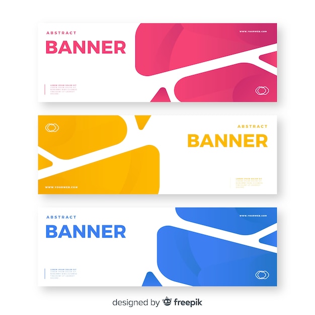 Gratis vector kleurrijke banners met abstracte vormen