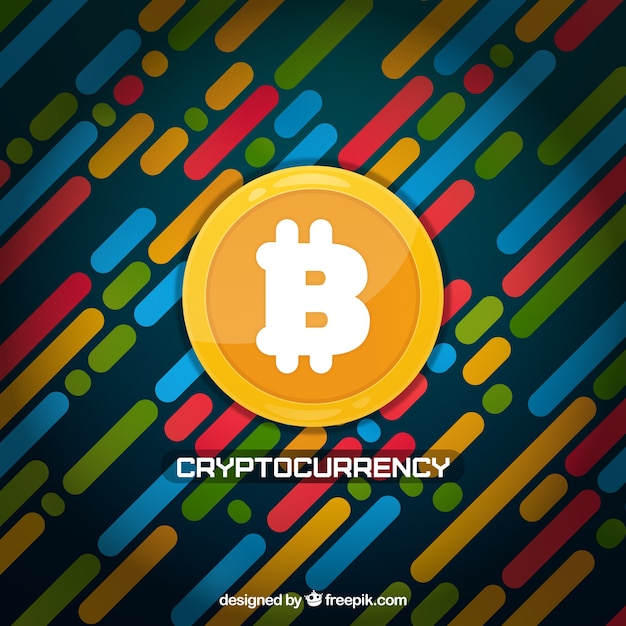 Gratis vector kleurrijke bitcoin achtergrond