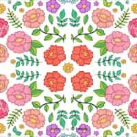 Gratis vector kleurrijke bloemenborduurwerkachtergrond