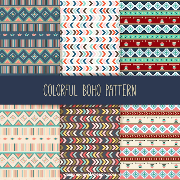 Kleurrijke boho patronen collectie