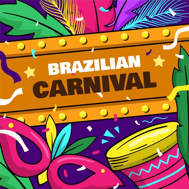 Kleurrijke Braziliaanse carnaval illustratie