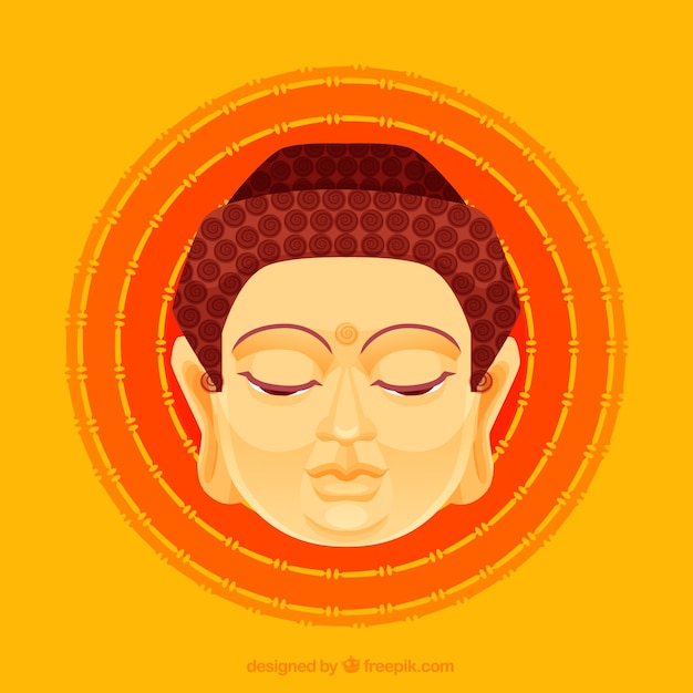 Gratis vector kleurrijke budha met plat ontwerp