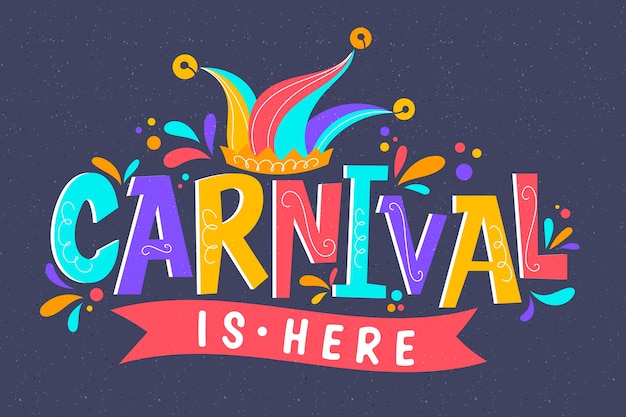 Gratis vector kleurrijke carnaval belettering