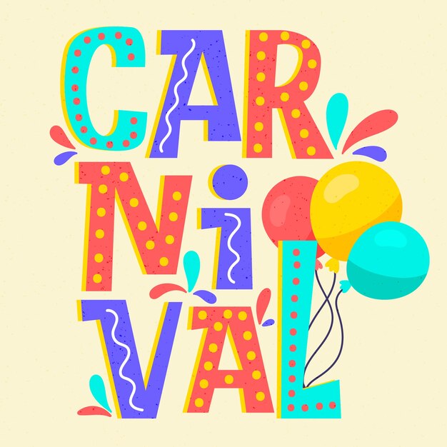 Kleurrijke carnaval belettering