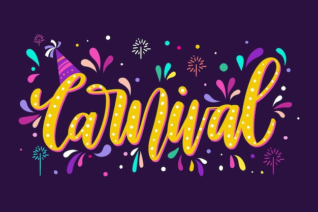 Kleurrijke carnaval belettering