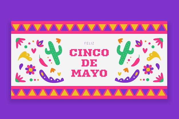 Kleurrijke cinco de mayo twitterpost