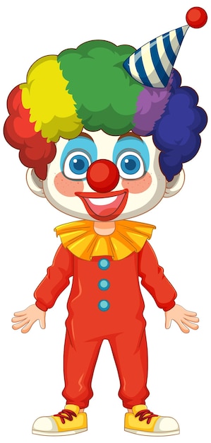 Gratis vector kleurrijke clown in feesthoed