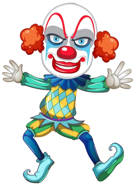 Gratis vector kleurrijke clown stripfiguur