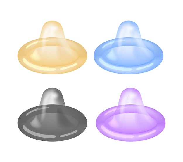 Kleurrijke condooms geïsoleerde set