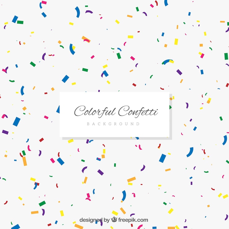 Gratis Vector kleurrijke confetti achtergrond in vlakke stijl
