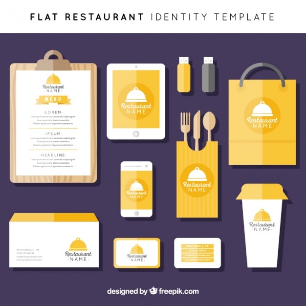 Gratis Vector kleurrijke corporate identity in vlakke stijl
