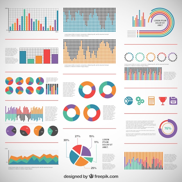 Gratis vector kleurrijke diagrammen voor infographic