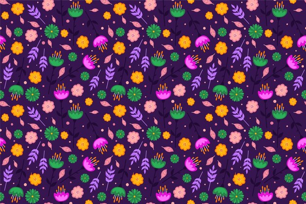 Kleurrijke ditsy screensaver met bloemenprint