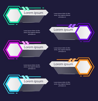Kleurrijke elektronische sleutels infographic grafiek ontwerpelement set