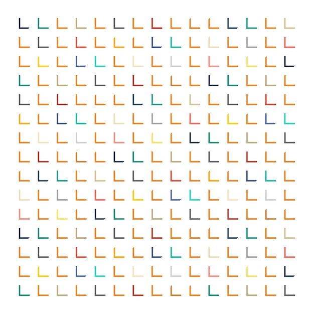 Kleurrijke emblemen rechthoek patroon op witte achtergrond
