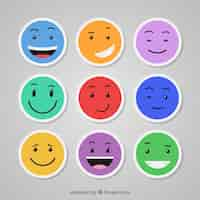 Gratis vector kleurrijke emoticons set