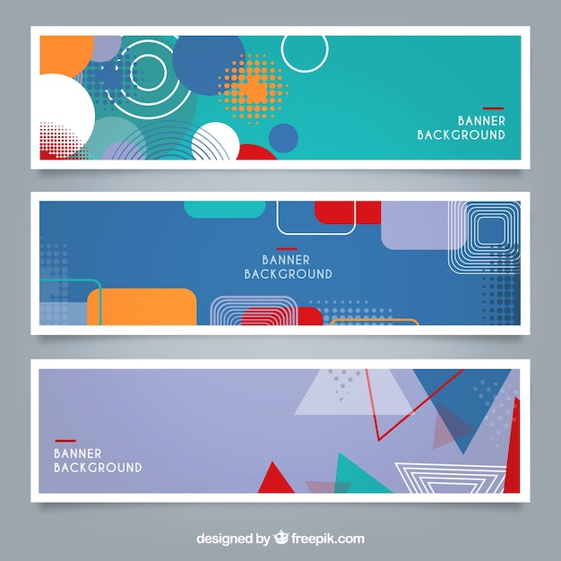 Gratis vector kleurrijke geometrische banners