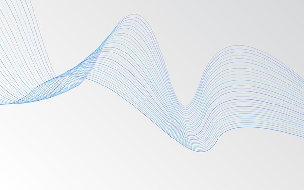 Kleurrijke glanzende golf met lijnen gebogen golvende lijn gladde streep ontwerpelement