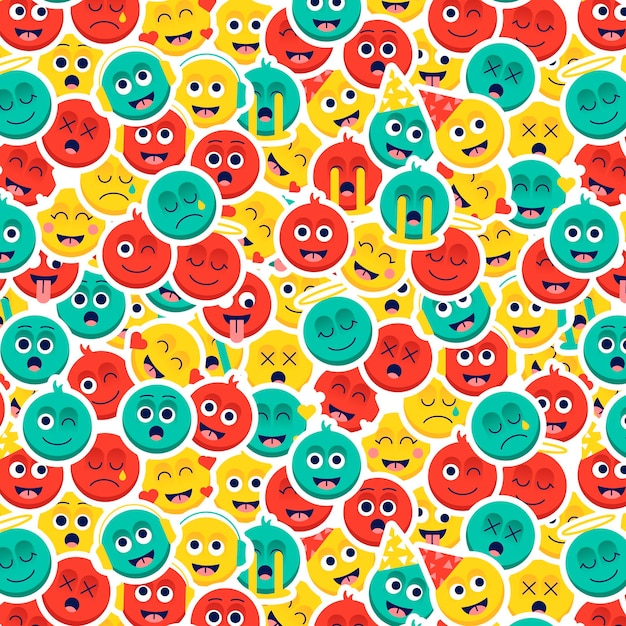 Kleurrijke glimlach emoticons patroon