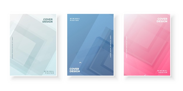 Kleurrijke gradiënt covers ontwerpset voor brochure