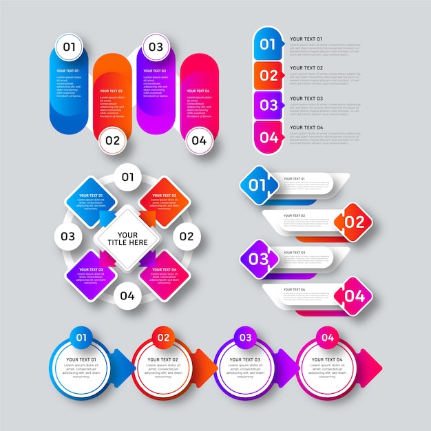 Kleurrijke gradiënt infographic elementen