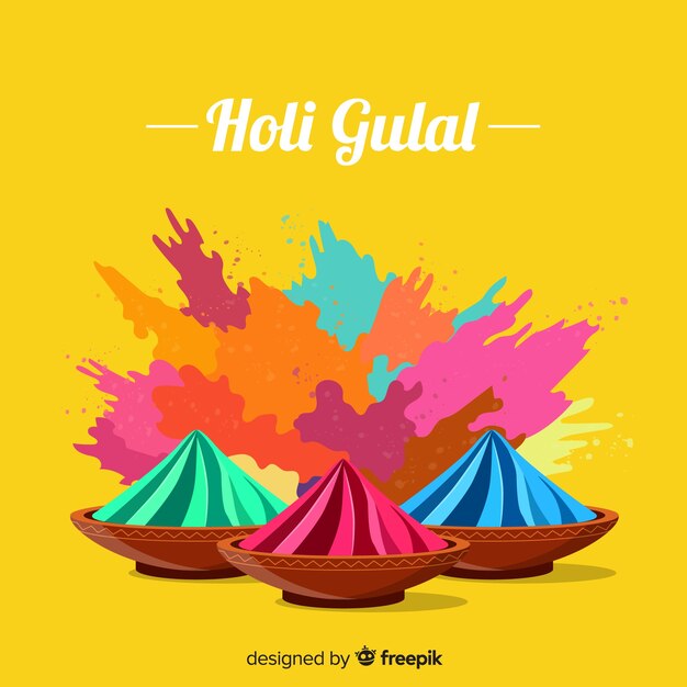 Gratis vector kleurrijke gulal achtergrond van het holifestival