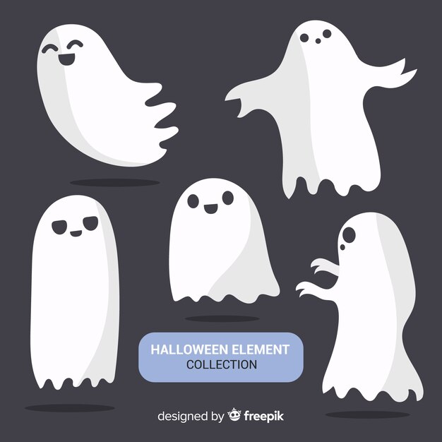 Kleurrijke Halloween-elementeninzameling met vlak ontwerp
