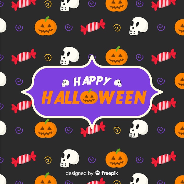 Gratis vector kleurrijke hand getekend halloween achtergrond