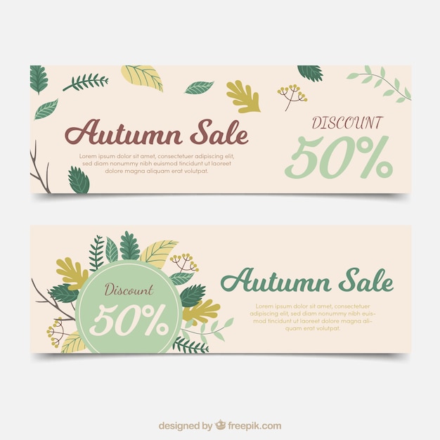 Kleurrijke herfst verkoop banners